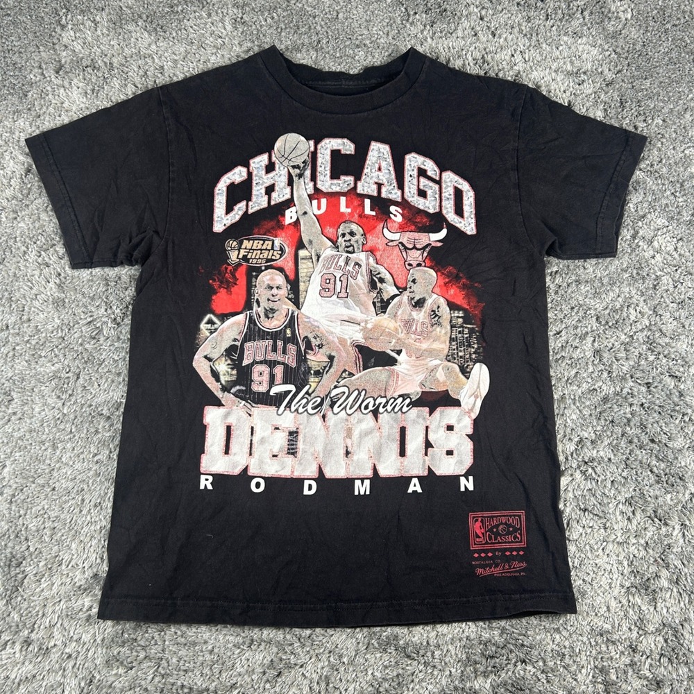 Mitchell & Ness‎ Dennis Rodman Shirt Mens M Black Chicago Bulls NBA Final 1996